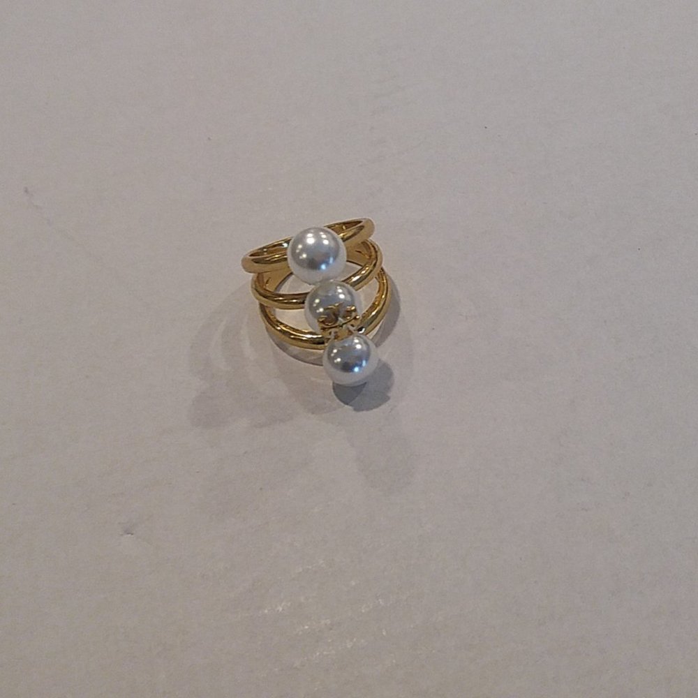 Tory Burch Kira Pearl Stackable Ring Size 7 - Picture 8 of 11
